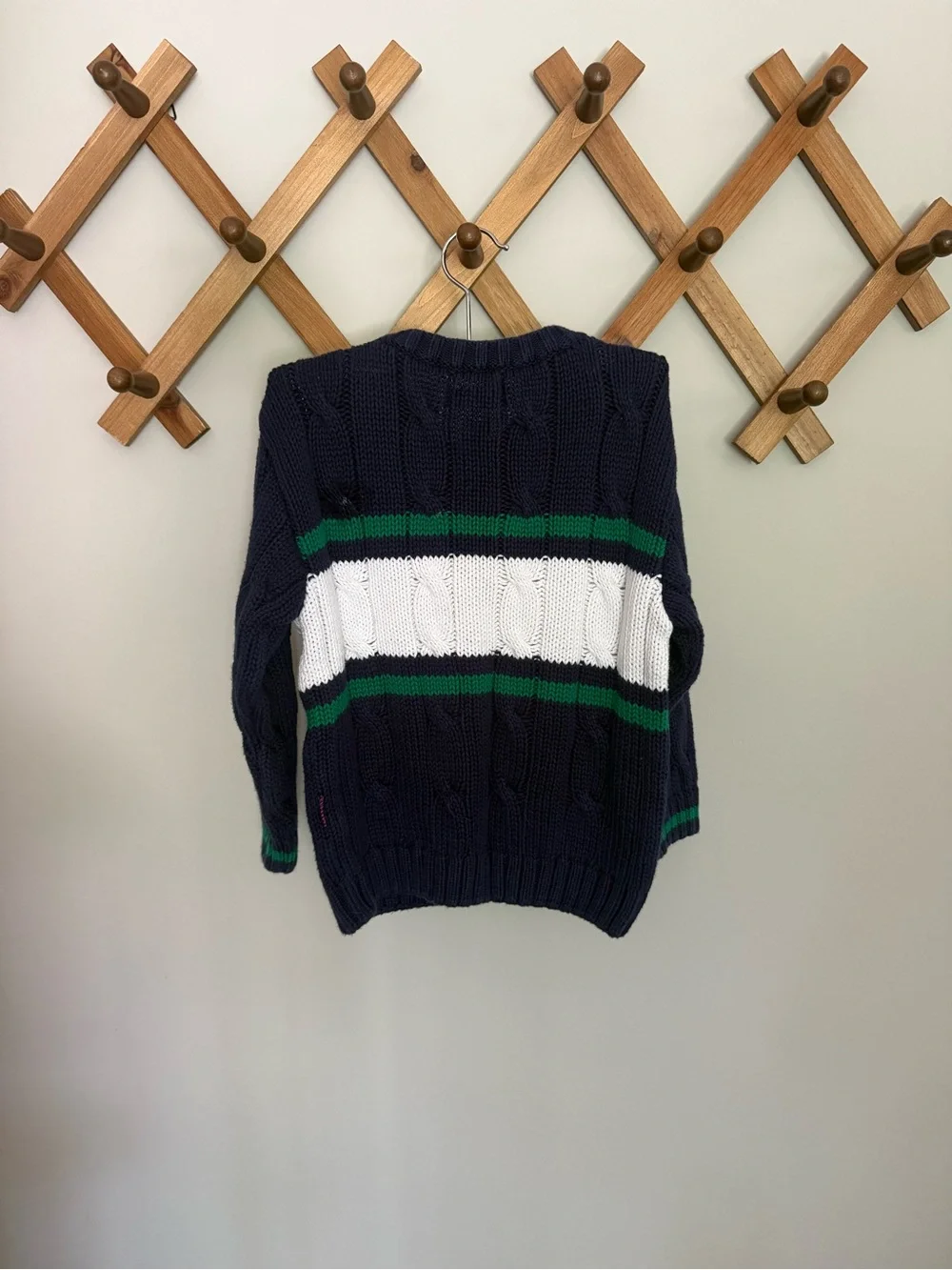 Vintage Gymboree Navy Cable-Knit V-Neck Sweater